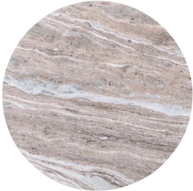 Jofran Inc. Wynn Beige Marble Round Cocktail Table with Gunmetal Base-3