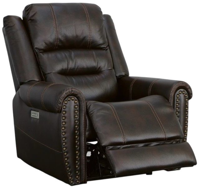 Flexsteel® Oscar Brown Power Recliner with Power Headrest-1