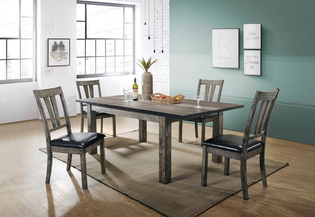 Elements International Nathan Gray Oak Upholstered Side Chair-1
