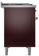 Ilve® Nostalgie II Noblesse 48'' Burgundy Pro Style Dual Fuel Range with Copper Trim-2