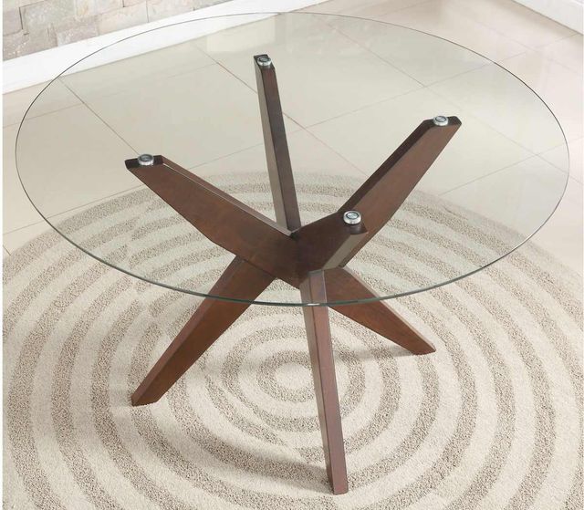 Steve Silver Co. Amalie Walnut 48" Round Glass Top Table-2