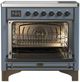 Ilve® Majestic III 36" Blue Gray Pro Style Induction Range with Solid Door and Burnished Trim-1