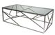 Sagebrook Home Glass Top Cocktail Table with Silver Base-0