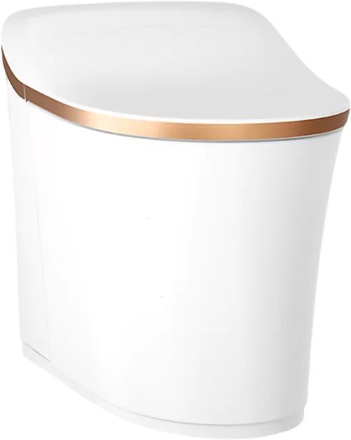 KOHLER® Eir® White 1-Piece Elongated Smart Toilet, Dual-Flush with Sunrise Gold Trim-0