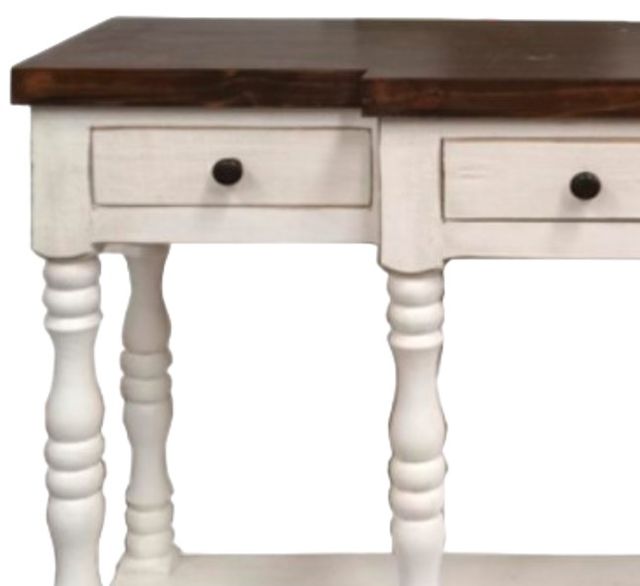Million Dollar Rustic Brown Console Table with White Base-1