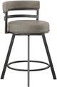 Steve Silver Co. Gene Black/Pebble Upholstered Swivel Counter Stool-0