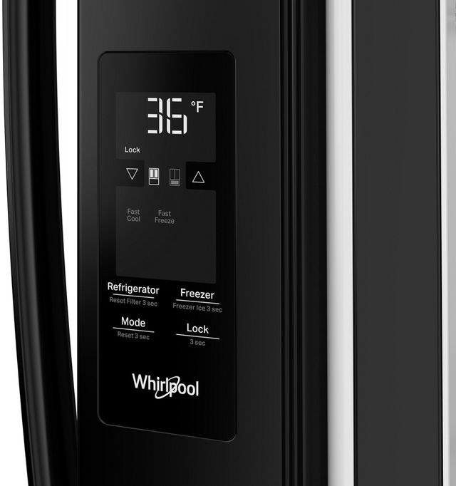 Whirlpool® 36" 30.5 Cu. Ft. Black French Door Refrigerator with Internal Water Dispenser-1