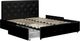dhp furniture® Dakota Black Full Upholstered Panel Bed with Storage Drawers-2