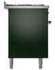 Ilve® Nostalgie II Noblesse 60'' Emerald Green Pro Style Dual Fuel Range with Burnished Trim-2