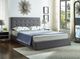 IFDC Gray King Platform Lift Storage Bed-1