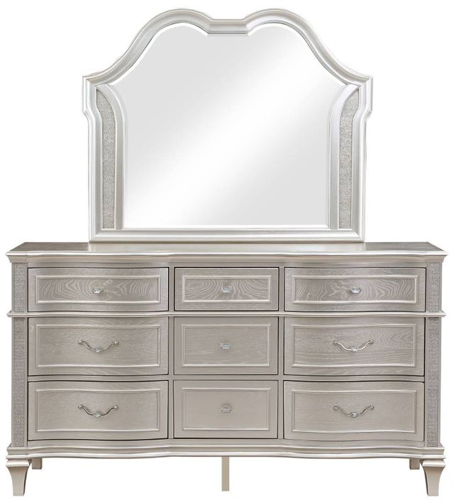 Coaster® Evangeline Silver Oak 9-Drawer Dresser with Mirror-1