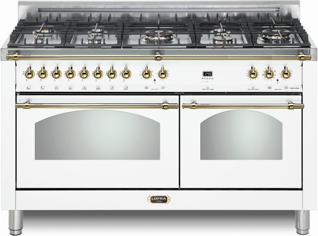 LOFRA® Dolcevita 60" White Pro Style Dual Fuel Range-0