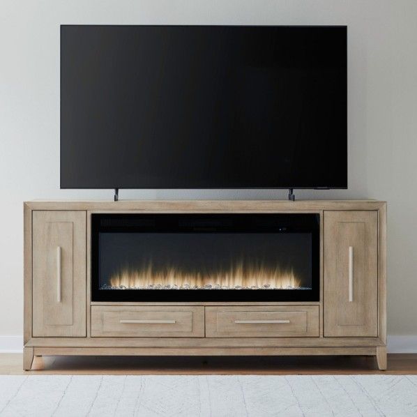 Liberty Furniture Brentwood Sandstone 80" Fireplace Console-1