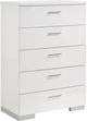 Coaster® Felicity 5-Piece Glossy White Eastern King Panel Bedroom Set with LED Mirror-4
