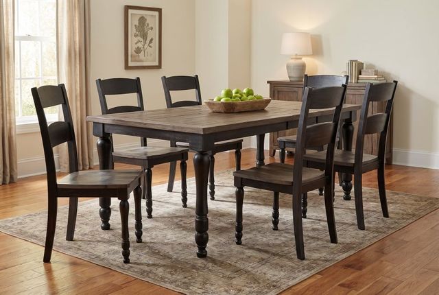 Jofran Inc. Madison County 7-Piece Vintage Black Dining Table Set-1