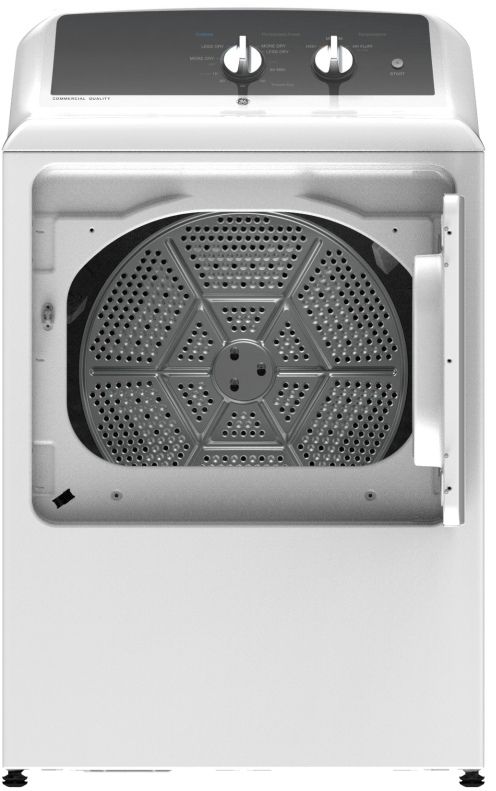 GE® 6.2 Cu. Ft. White Front Load Natural Gas Dryer-4