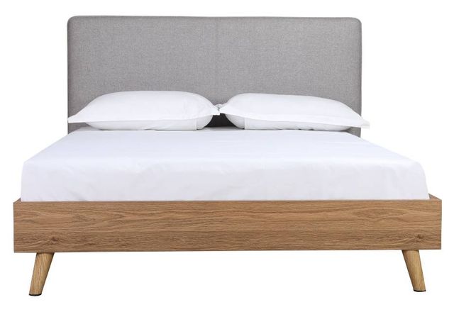 Mazin Furniture Cassidy Brown Full Platform Bed Upholstered Headboard-0