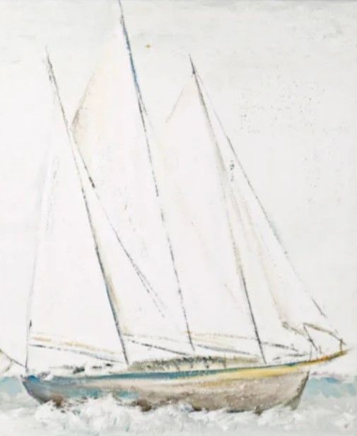 Stylecraft Sailing Away II Gray/Off-White Wall Art-1