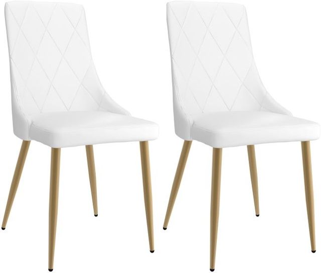 Worldwide Homefurnishings Inc. Antoine 2-Piece Aged Gold/White Dining Side Chair Set-0