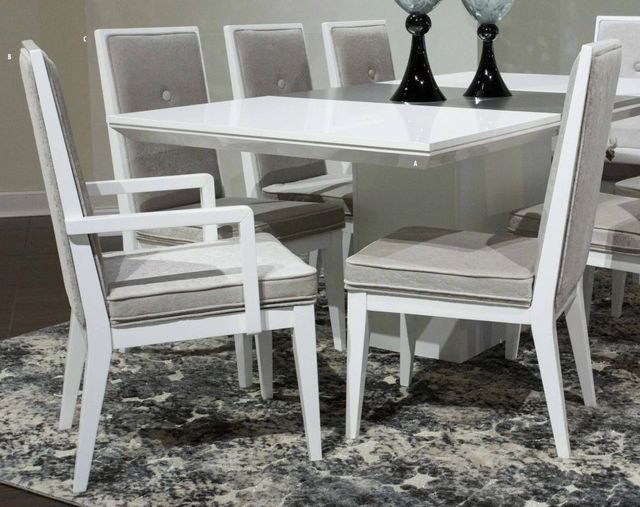 Michael Amini® Horizons Beige/Cloud White Arm Chair-1