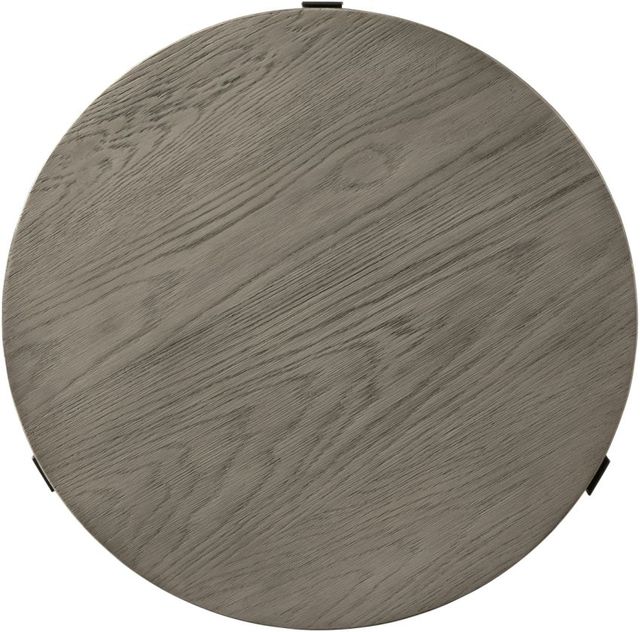 Signature Design by Ashley® Zontini Light Brown Round End Table with Gunmetal Base-2