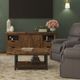 Flexsteel® Carpenter Dark Brown Square Coffee Table with Black Metal Frame-2