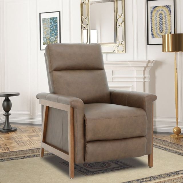 BarcaLounger® Lewiston Oasis Walnut Leather Manual Recliner-2