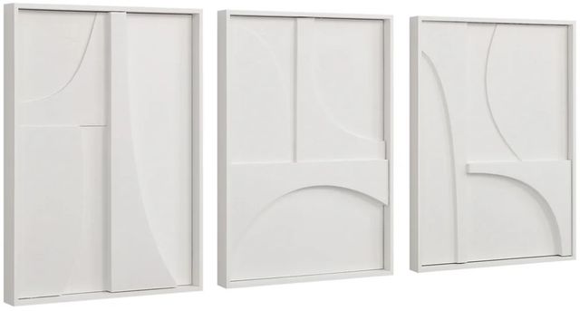 Renwil® Marsh 3-Piece Matte White Wall Art Set-2