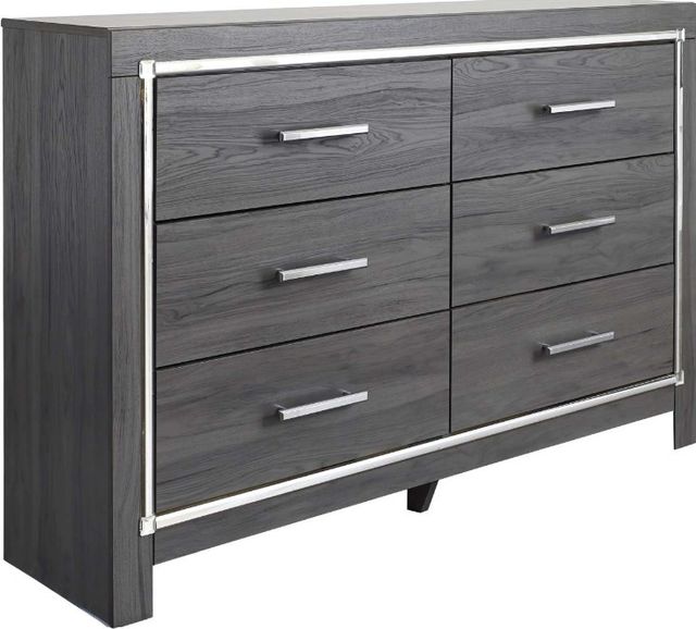 Signature Design by Ashley® Lodanna 6-Piece Gray Full Upholstered Panel Headboard Bedroom Set-2