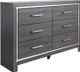 Signature Design by Ashley® Lodanna 6-Piece Gray Full Upholstered Panel Headboard Bedroom Set-2