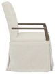 Fairfield® Customizable Entree Dining Concave Short Button Back Skirted Arm Chair-2