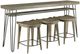 Hammary® Sanbern 4-Piece Soft Distressed Bar Console Set with Three Stools with Gray Base-0