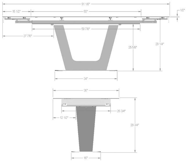 Amisco Customizable Amelia 91" Rectangular Dining Table-2