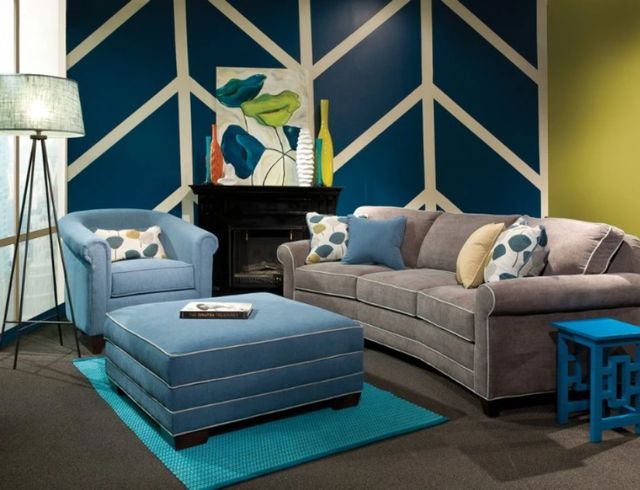 Marshfield Furniture Simply Yours Blue Cocktail Ottoman-1