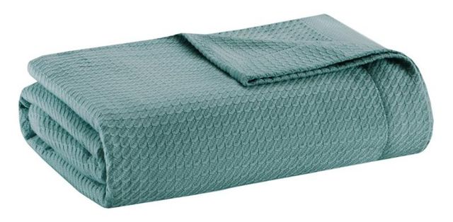 Olliix by Madison Park Egyptian Cotton Teal Twin Blanket-0