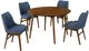 Armen Living Arcadia and Azalea 5-Piece Blue/Walnut Dining Set-0