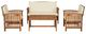 Furniture of America® Kyushu 2- Piece Beige/Natural Fabric/Wood Outdoor Patio Set -1