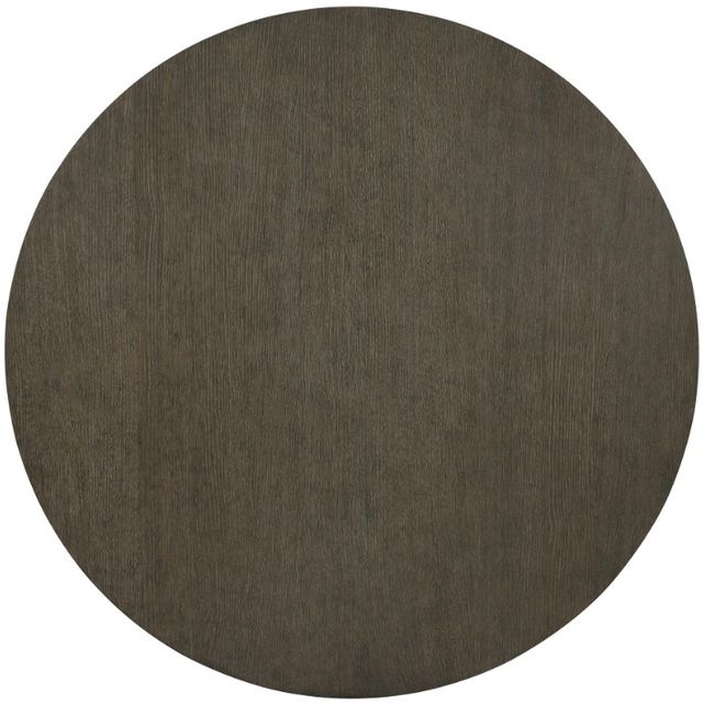 Bernhardt Linea Cerused Greige 60" Round Dining Table with Textured Graphite Metal Base-2