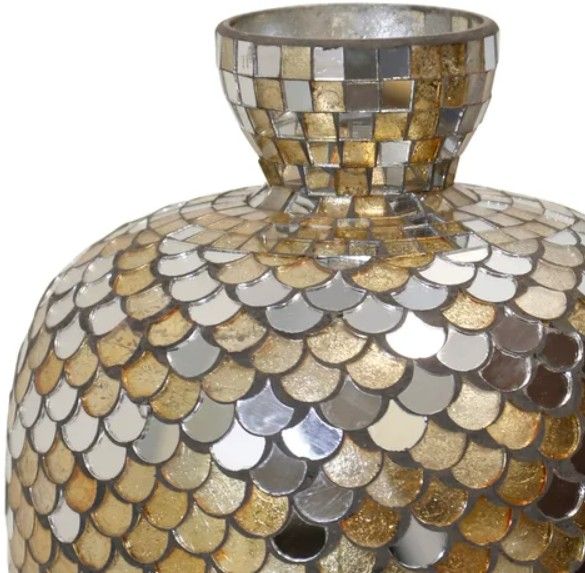 Stylecraft Brown Mosaic Glass Vase-1