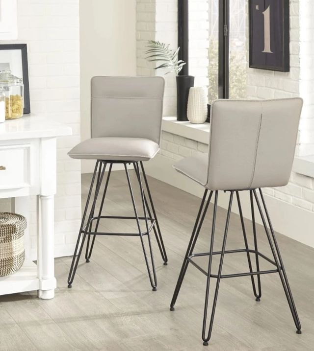 Modus Furniture Crossroads Demi Matte Black/Taupe Swivel Bar Stool-1