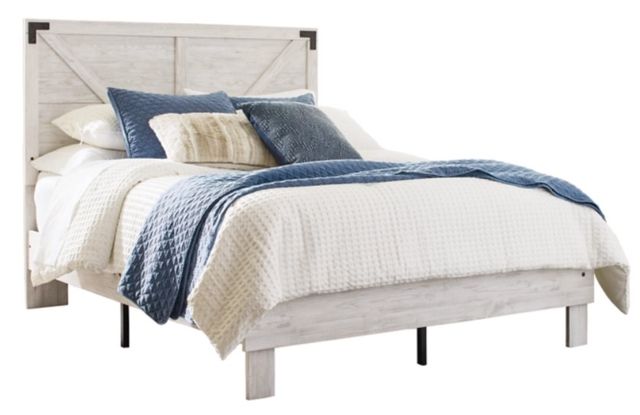 Signature Design by Ashley® Shawburn 2-Piece Charcoal Gray/Whitewash Full Platform Bed Set-1