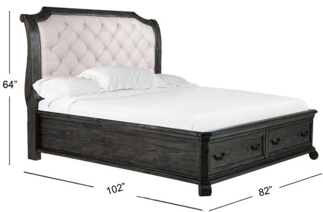 Magnussen Home® Bellamy Peppercorn California King Sleigh Storage Bed-2