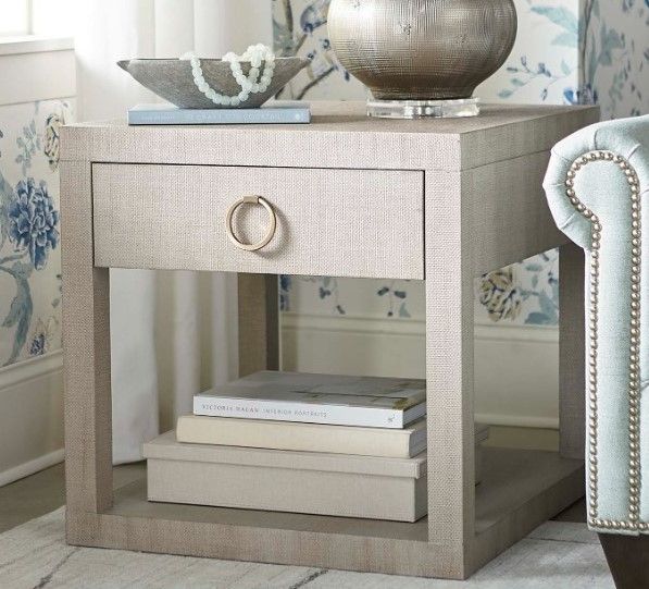 Bassett® Furniture Ventura Raffia Sand Grey End Table-1