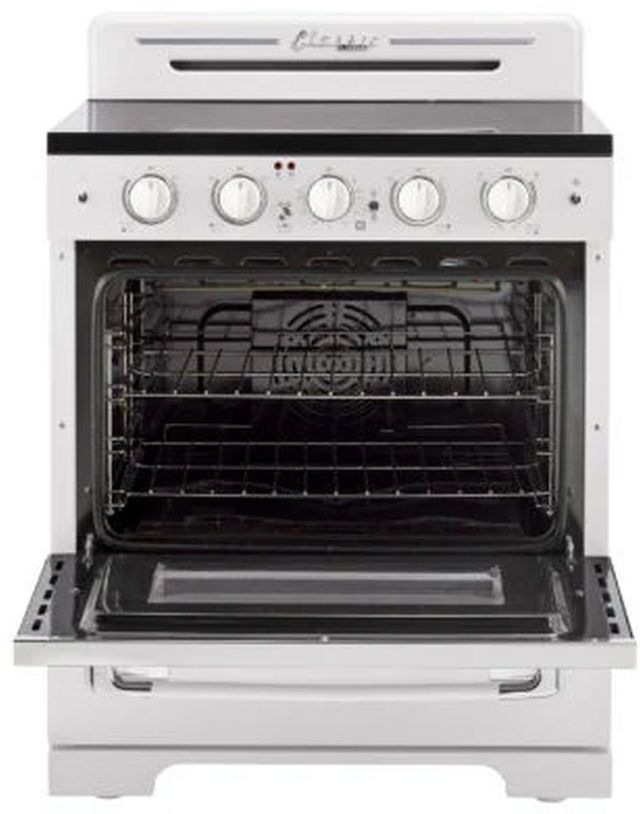 Unique® Appliances Classic Retro 30" Marshmallow White Freestanding Electric Range-1