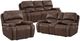 Elements International Atlantis 3-Piece Heritage Coffee Power Reclining Living Room Reclining Seating Set-0