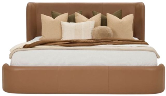 American Leather® Customizable Brinley Leather King Upholstered Panel Bed-2