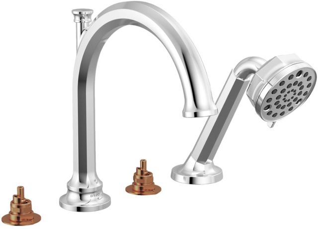 Brizo Beauclere® Polished Chrome Roman Tub Faucet With Handshower - Less Handles-0