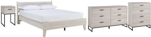 Signature Design by Ashley® Socalle 4-Piece Natural Queen Panel Platform Bed Set-0