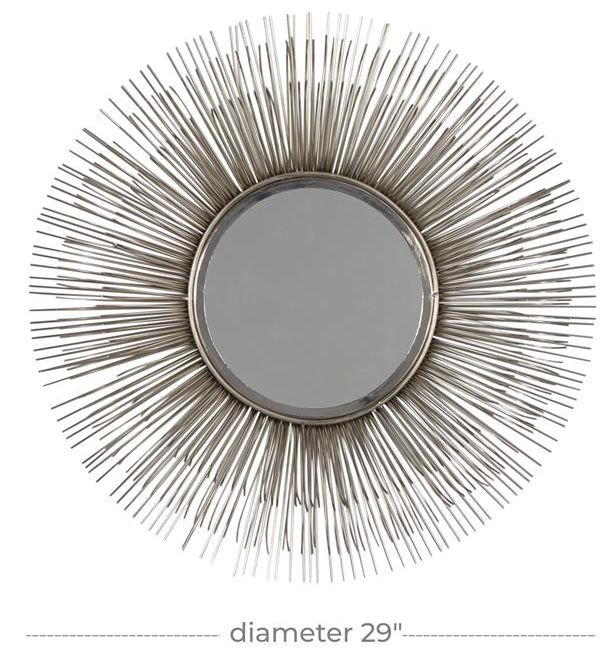Deco Marche Silver 29" Starburst Wall Clock-3
