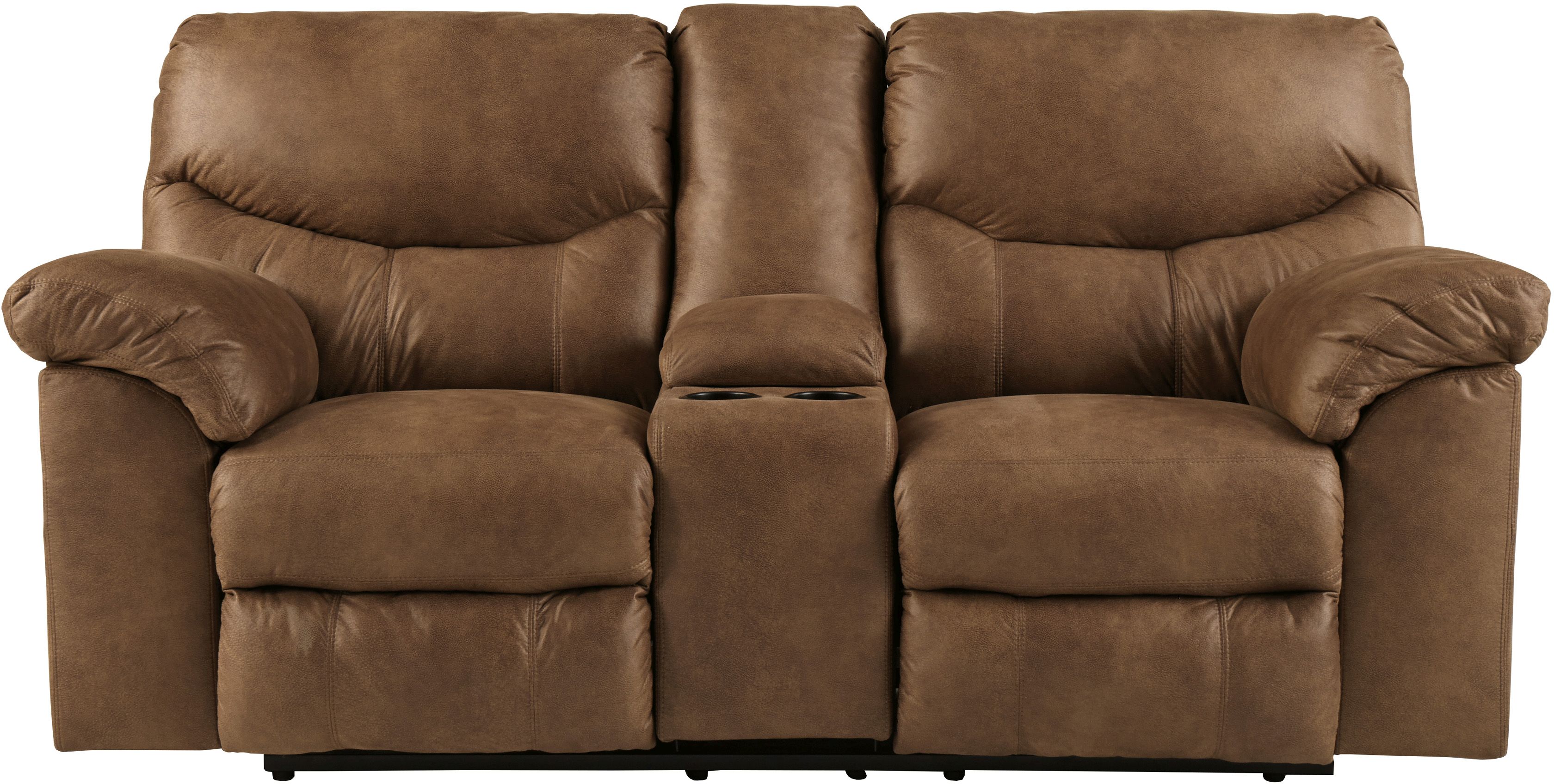 Signature Design by Ashley Boxberg Bark Double Reclining Loveseat with Console Idler s Home Central California